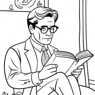 Atticus Finch Leest Een Boek Kleurplaat 57324-47679