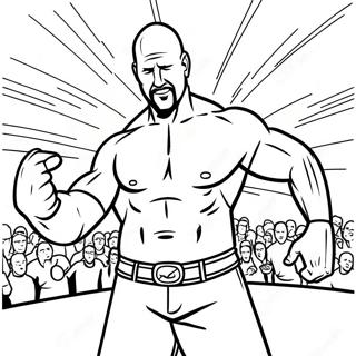 Kleurplaat Van Stone Cold Steve Austin In Actie 58135-48311