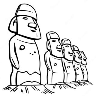 Moai Beelden Kleurplaat 58215-48379