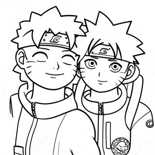 Schattige Naruto En Hinata Samen Kleurplaat 58365-48499