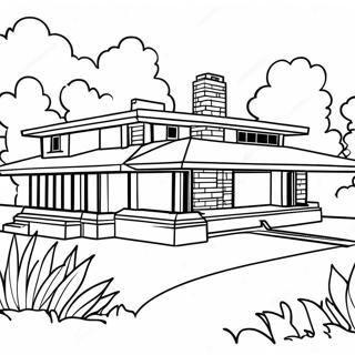 Frank Lloyd Wright Prairie Stijl Kleurplaat 58806-48852