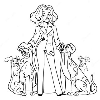 Cruella Deville Met Dalmatiers Kleurplaat 58956-48968