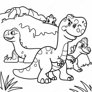 Dinoco Dinosaurussen Familie Kleurplaat 59006-49009