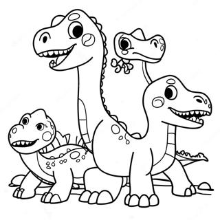 Dinoco Dinosaurussen Familie Kleurplaat 59006-49010