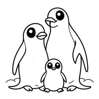 Schattige Pinguin Familie Kleurplaat 59397-49310