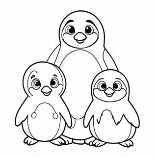 Schattige Pinguin Familie Kleurplaat 59397-49312