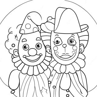 Grappige Clowns In Het Geweldig Digitaal Circus Kleurplaat 59567-49448