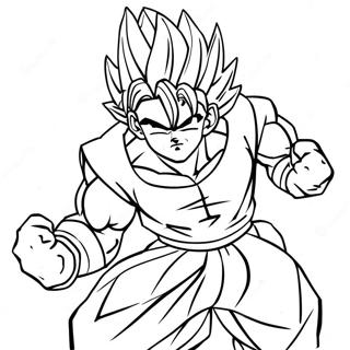 Super Saiyan Gohan Actie Pose Kleurplaat 60107-49893