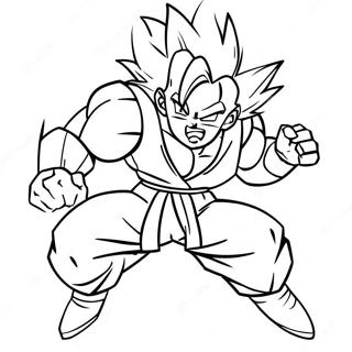 Super Saiyan Gohan Actie Pose Kleurplaat 60107-49894