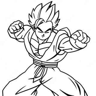 Super Saiyan Gohan Actie Pose Kleurplaat 60107-49895