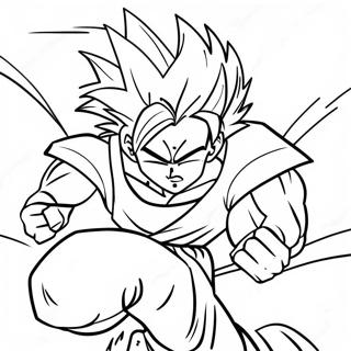 Super Saiyan Gohan Actie Pose Kleurplaat 60107-49896