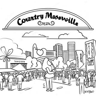 Kleurplaat Van Het Country Muziek Festival In Nashville 60387-50104