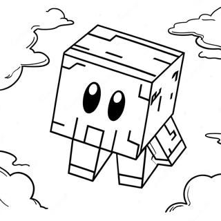 Schattige Minecraft Ghast Die In De Lucht Zweeft Kleurplaat 60487-50181