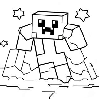 Schattige Minecraft Ghast Die In De Lucht Zweeft Kleurplaat 60487-50182