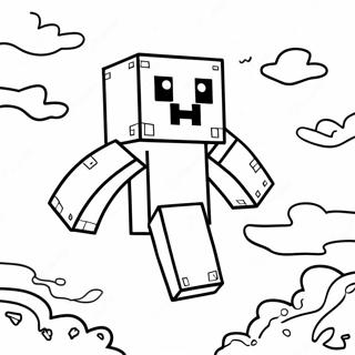 Schattige Minecraft Ghast Die In De Lucht Zweeft Kleurplaat 60487-50184