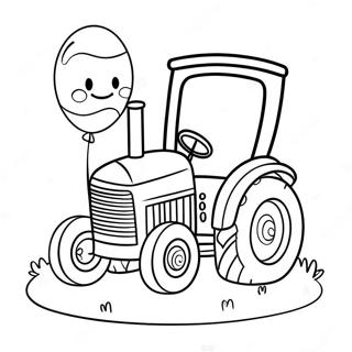 Schattige Tractor Met Ballonnen Kleurplaat 60857-50470