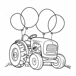 Schattige Tractor Met Ballonnen Kleurplaat 60857-50471