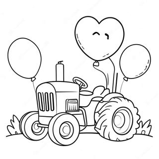 Schattige Tractor Met Ballonnen Kleurplaat 60857-50472