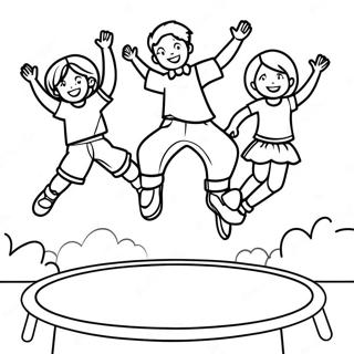 Springende Kinderen Op Trampoline Kleurplaat 61047-50626