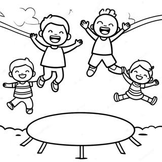 Springende Kinderen Op Trampoline Kleurplaat 61047-50627