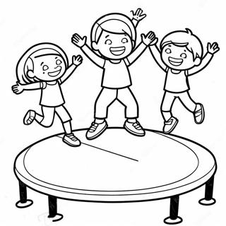 Springende Kinderen Op Trampoline Kleurplaat 61047-50628