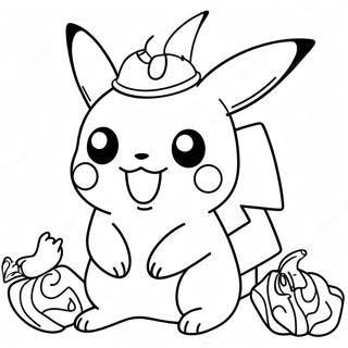 Halloween Pikachu Kleurplaten