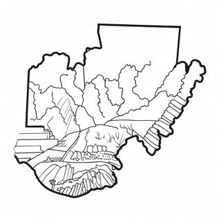 West Virginia Staatssilhouet Kleurplaat 61156-50714