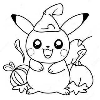 Pikachu Verkleed Als Een Pompoen Kleurplaat 6115-4886