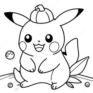 Pikachu Verkleed Als Een Pompoen Kleurplaat 6115-4887