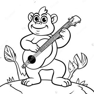 Dixie Kong Die De Banjo Speelt Kleurplaat 61197-50747