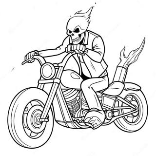 Ghost Rider Op Motor Kleurplaat 6125-4893