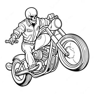 Ghost Rider Op Motor Kleurplaat 6125-4894