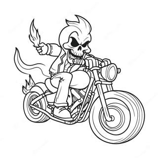 Ghost Rider Op Motor Kleurplaat 6125-4895