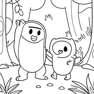 Finn En Jake In Een Magisch Bos Kleurplaat 612-490