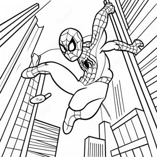 Spiderman Slingeren Door De Stad Kleurplaat 61307-50834