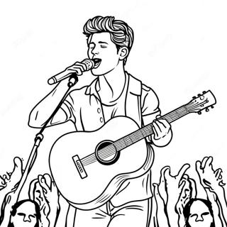 Shawn Mendes Zingt Op Het Podium Kleurplaat 61497-50980