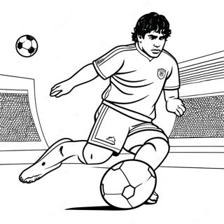 Maradona Dribbelt Een Voetbal Kleurplaat 61567-51041