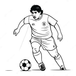 Maradona Dribbelt Een Voetbal Kleurplaat 61567-51042