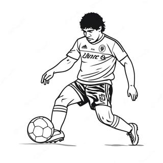 Maradona Dribbelt Een Voetbal Kleurplaat 61567-51044