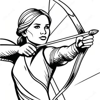 Dappere Katniss Everdeen In Actie Kleurplaat 61637-51095