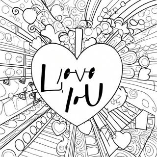 Kleurplaat Van I Love You Graffiti 61696-51135