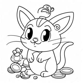 Schattige Meowth Met Munten Kleurplaat 61807-51229