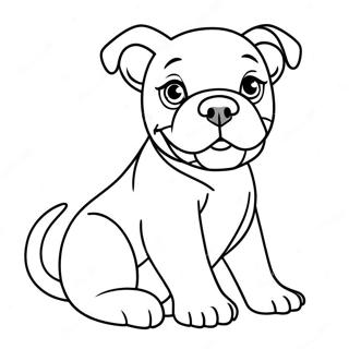 Speelse Amerikaanse Bulldog Puppy Kleurplaat 62067-51437