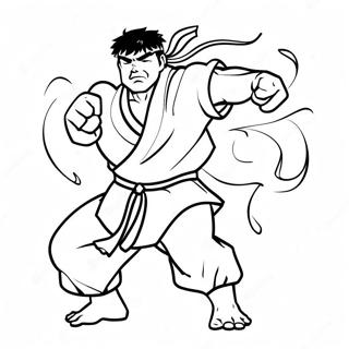 Ryu In Actie Kleurplaat 62258-51574