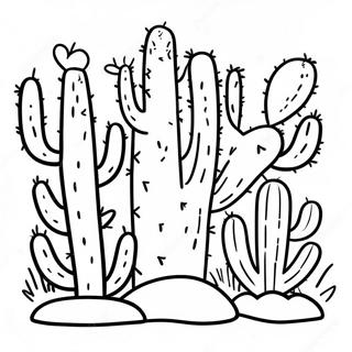 Kleurrijke Zuidwestelijke Cactus Kleurplaat 62408-51696