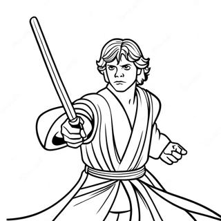 Luke Skywalker Lichtsabel Duel Kleurplaat 62468-51750