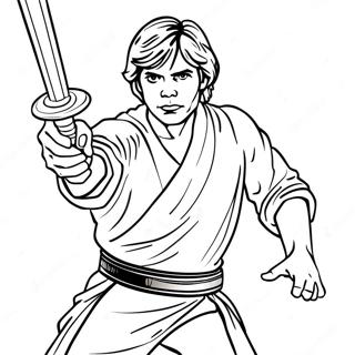 Luke Skywalker Lichtsabel Duel Kleurplaat 62468-51752