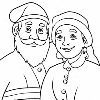 Kerstman En Mevrouw Claus Kleurplaten