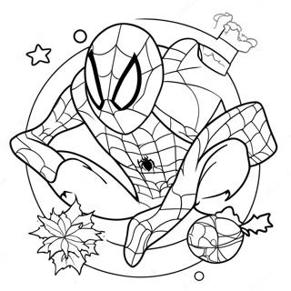 Spiderman Kerst Kleurplaat 62707-51934