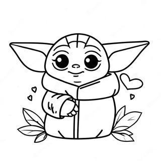 Baby Yoda Valentijn Kleurplaat 62778-51996